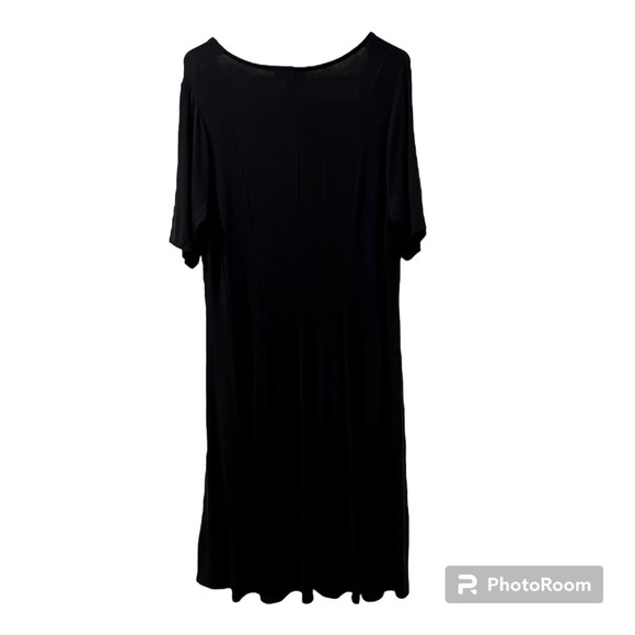 Lane Bryant Womens Black Rayon Spandex Blend Short Sleeve Midi Dress Size 14/16 - Picture 2 of 14